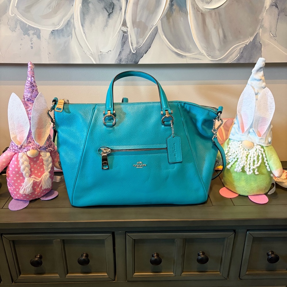 NWT Coach Pebble Primrose Satchel in Turquoise - Picture 10 of 11